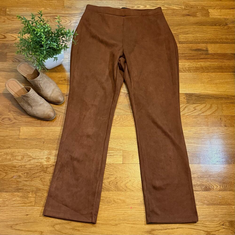 Sanctuary New Womens 1X Brown Faux Suede Pull On Pants Cabincore Academia